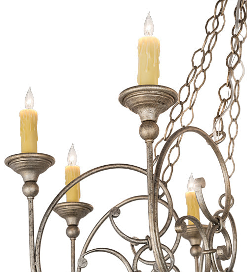 Meyda Lighting Rachelle 42" 8-Light Corinth Chandelier With Ivory Faux Candlelight