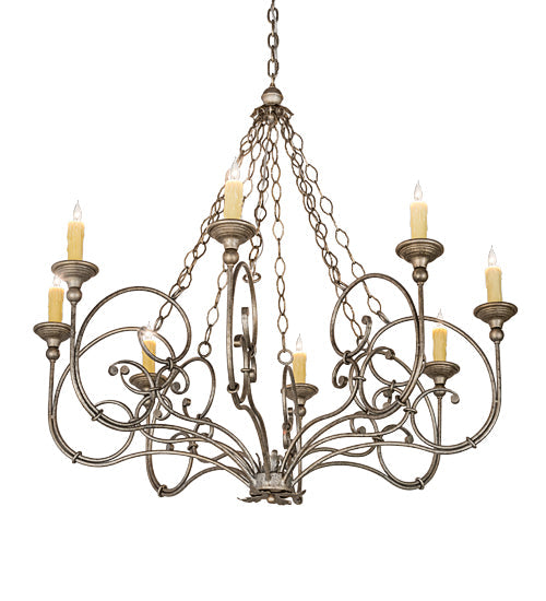 Meyda Lighting Rachelle 42" 8-Light Corinth Chandelier With Ivory Faux Candlelight