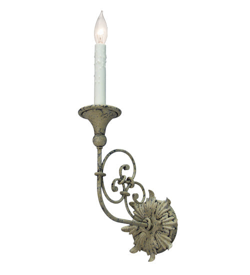 Meyda Lighting Rachelle 6" Flora Wall Sconce With White Faux Candlelight