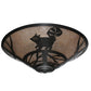 Meyda Lighting Racoon on the Loose 22" 3-Light Textured Black Flush Mount Light With Silver Mica Shade Glass