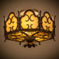 Meyda Lighting Radha 15" 2-Light Cajun Spice Textured Flush Mount Light With Beige Art Shade Glass
