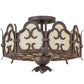 Meyda Lighting Radha 15" 2-Light Cajun Spice Textured Flush Mount Light With Beige Art Shade Glass