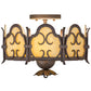 Meyda Lighting Radha 15" 2-Light Cajun Spice Textured Flush Mount Light With Beige Art Shade Glass