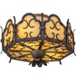 Meyda Lighting Radha 15" 2-Light Cajun Spice Textured Flush Mount Light With Beige Art Shade Glass