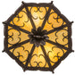Meyda Lighting Radha 15" 2-Light Cajun Spice Textured Flush Mount Light With Beige Art Shade Glass