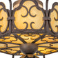 Meyda Lighting Radha 15" 2-Light Cajun Spice Textured Flush Mount Light With Beige Art Shade Glass