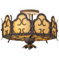 Meyda Lighting Radha 15" 2-Light Cajun Spice Textured Flush Mount Light With Beige Art Shade Glass