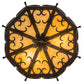 Meyda Lighting Radha 16" 3-Light Chesnut Flush Mount Light With Beige Art Shade Glass