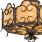 Meyda Lighting Radha 16" 3-Light Chesnut Flush Mount Light With Beige Art Shade Glass
