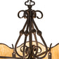 Meyda Lighting Radha 30" 4-Light Chestnut Pendant Light With Beige Art Shade Glass