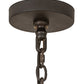 Meyda Lighting Radha 30" 4-Light Chestnut Pendant Light With Beige Art Shade Glass