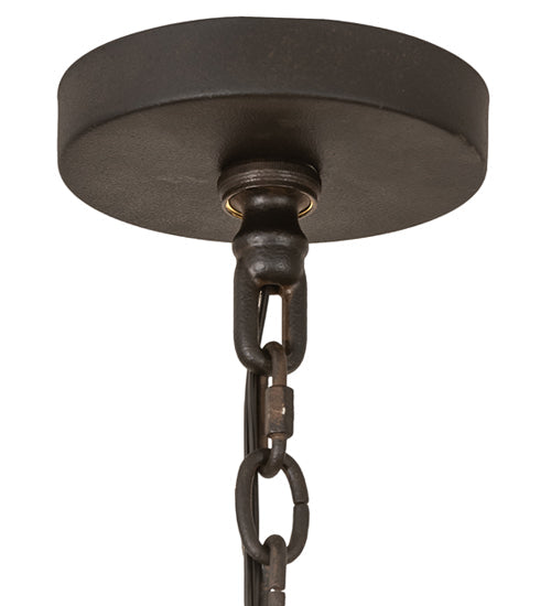 Meyda Lighting Radha 30" 4-Light Chestnut Pendant Light With Beige Art Shade Glass