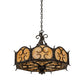Meyda Lighting Radha 30" 4-Light Chestnut Pendant Light With Beige Art Shade Glass