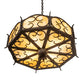 Meyda Lighting Radha 30" 4-Light Chestnut Pendant Light With Beige Art Shade Glass