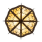 Meyda Lighting Radha 30" 4-Light Chestnut Pendant Light With Beige Art Shade Glass