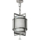 Meyda Lighting Raiff 11" Brushed Stainless Steel Pendant Light With White Art Shade Glass