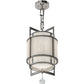 Meyda Lighting Raiff 11" Brushed Stainless Steel Pendant Light With White Art Shade Glass