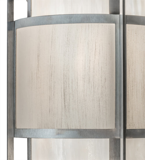 Meyda Lighting Raiff 11" Brushed Stainless Steel Pendant Light With White Art Shade Glass