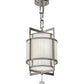 Meyda Lighting Raiff 11" Brushed Stainless Steel Pendant Light With White Art Shade Glass