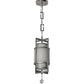 Meyda Lighting Raiff 7" Brushed Stainless Steel Pendant Light With White Iridescent Shade Glass