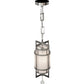 Meyda Lighting Raiff 7" Brushed Stainless Steel Pendant Light With White Iridescent Shade Glass