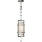 Meyda Lighting Raiff 7" Brushed Stainless Steel Pendant Light With White Iridescent Shade Glass