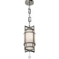 Meyda Lighting Raiff 7" Brushed Stainless Steel Pendant Light With White Iridescent Shade Glass