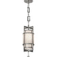 Meyda Lighting Raiff 7" Brushed Stainless Steel Pendant Light With White Iridescent Shade Glass