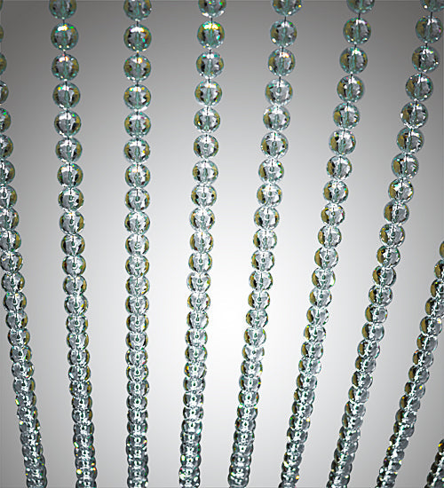 Meyda Lighting Rainbow Ridge 108" 6-Light LED Nickel Powder Coat Chandelier With Crystal Shade Glass