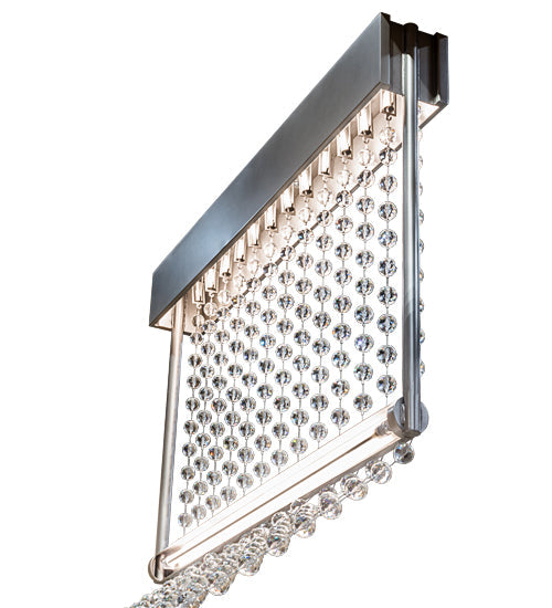 Meyda Lighting Rainbow Ridge 108" 6-Light LED Nickel Powder Coat Chandelier With Crystal Shade Glass