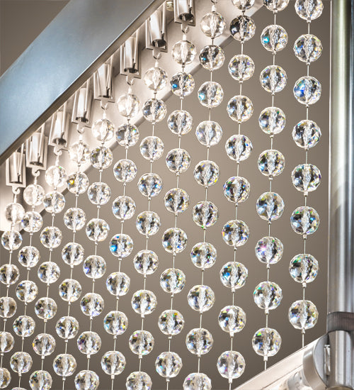 Meyda Lighting Rainbow Ridge 108" 6-Light LED Nickel Powder Coat Chandelier With Crystal Shade Glass
