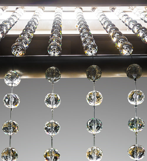 Meyda Lighting Rainbow Ridge 108" 6-Light LED Nickel Powder Coat Chandelier With Crystal Shade Glass