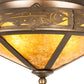 Meyda Lighting Rainbow Trout 16" 2-Light Antique Copper Flush Mount Light With Amber Mica Shade Glass