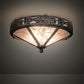 Meyda Lighting Rainbow Trout 16" 2-Light Graphite Pewter Flush Mount Light With Silver Mica Shade Glass
