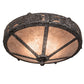 Meyda Lighting Rainbow Trout 16" 2-Light Graphite Pewter Flush Mount Light With Silver Mica Shade Glass