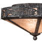 Meyda Lighting Rainbow Trout 16" 2-Light Graphite Pewter Flush Mount Light With Silver Mica Shade Glass