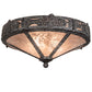 Meyda Lighting Rainbow Trout 16" 2-Light Graphite Pewter Flush Mount Light With Silver Mica Shade Glass