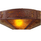 Meyda Lighting Rainbow Trout 16" 2-Light Rust Flush Mount Light With Amber Mica Shade Glass