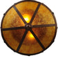 Meyda Lighting Rainbow Trout 16" 2-Light Rust Flush Mount Light With Amber Mica Shade Glass