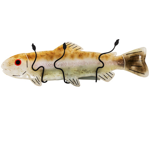 Meyda Lighting Rainbow Trout 29" 2-Light Textured Black Wall Sconce With Multi-Colored Shade Glass