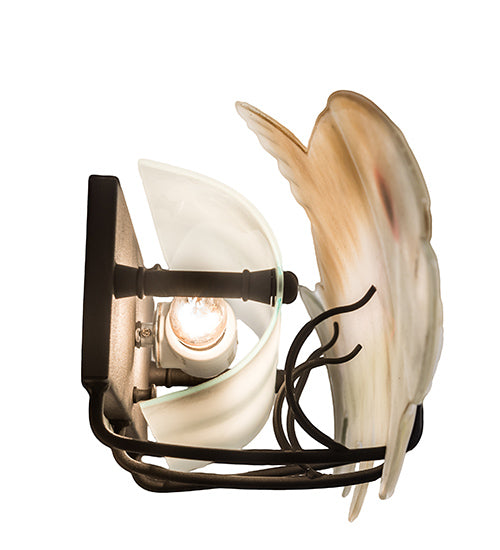Meyda Lighting Rainbow Trout 29" 2-Light Textured Black Wall Sconce With Multi-Colored Shade Glass