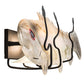 Meyda Lighting Rainbow Trout 29" 2-Light Textured Black Wall Sconce With Multi-Colored Shade Glass