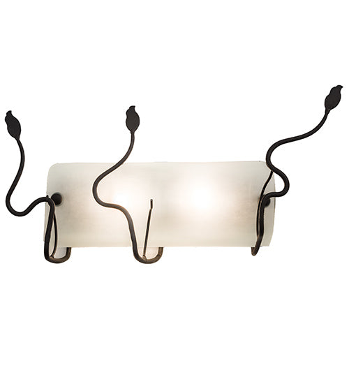 Meyda Lighting Rainbow Trout 29" 2-Light Textured Black Wall Sconce With Multi-Colored Shade Glass