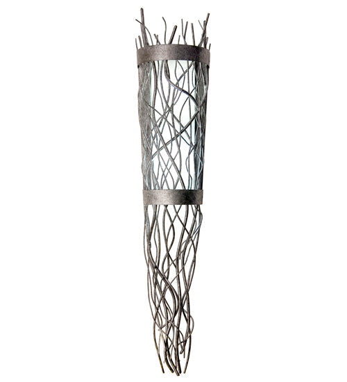 Meyda Lighting Rama 10" 2-Light Pewter Wall Sconce With Statuario Idalight Shade