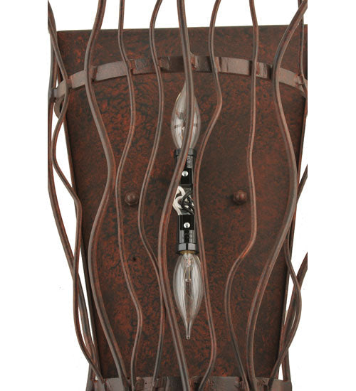 Meyda Lighting Rama 12" 2-Light Cajun Spice Wall Sconce With Statuario Idalight Shade