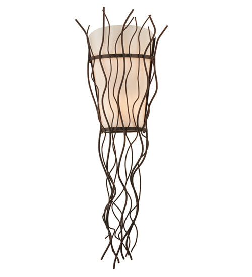 Meyda Lighting Rama 12" 2-Light Cajun Spice Wall Sconce With Statuario Idalight Shade