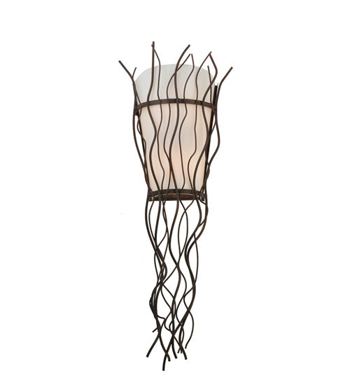 Meyda Lighting Rama 12" 2-Light Cajun Spice Wall Sconce With Statuario Idalight Shade