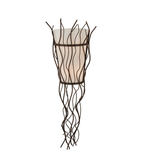 Meyda Lighting Rama 12" 2-Light Cajun Spice Wall Sconce With Statuario Idalight Shade