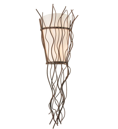 Meyda Lighting Rama 12" 2-Light Cajun Spice Wall Sconce With Statuario Idalight Shade