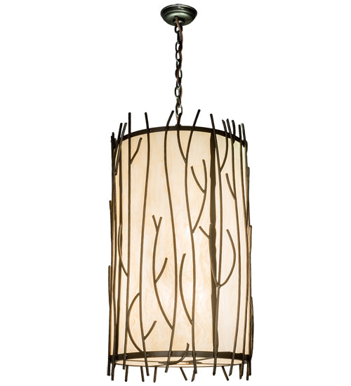 Meyda Lighting Rama 18" 13-Light Oil Rubbed Bronze Pendant Light With Sahara Taupe Idalight Shade